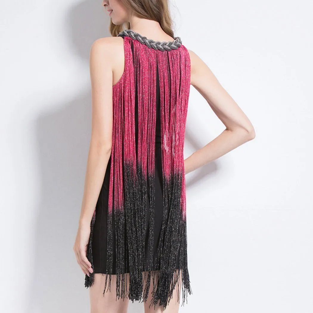 1920s Gatsby Long Swinging Fringe Tassel Flapper Dress|JaosWish