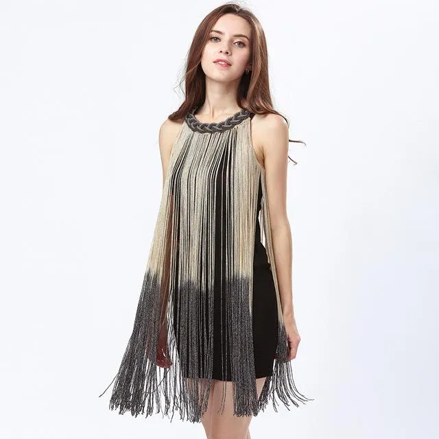 1920s Gatsby Long Swinging Tassel Roaring 20s Dress|JaosWish