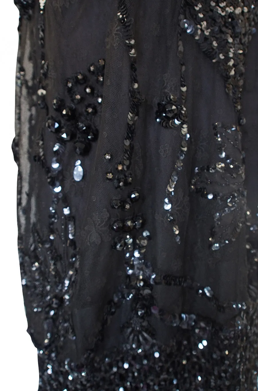 1920s Incredible Lace Bead & Sequin Gown