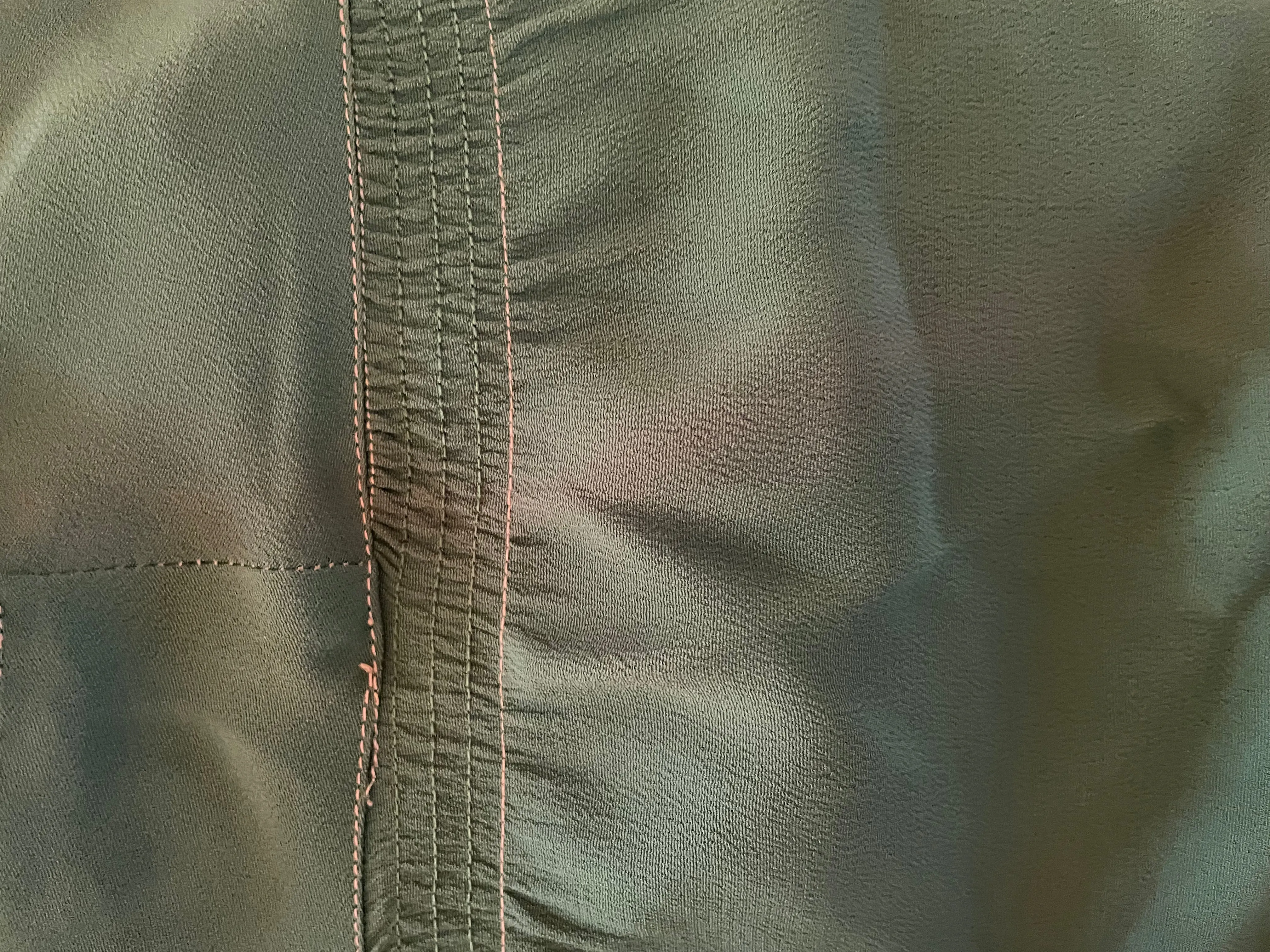 1930s Bias Cut Rayon Crepe Kelly Green Balloon Sleeve Dress