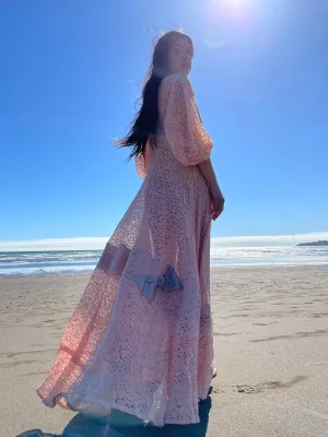 1930s Pale Pink Balloon Sleeve Dress