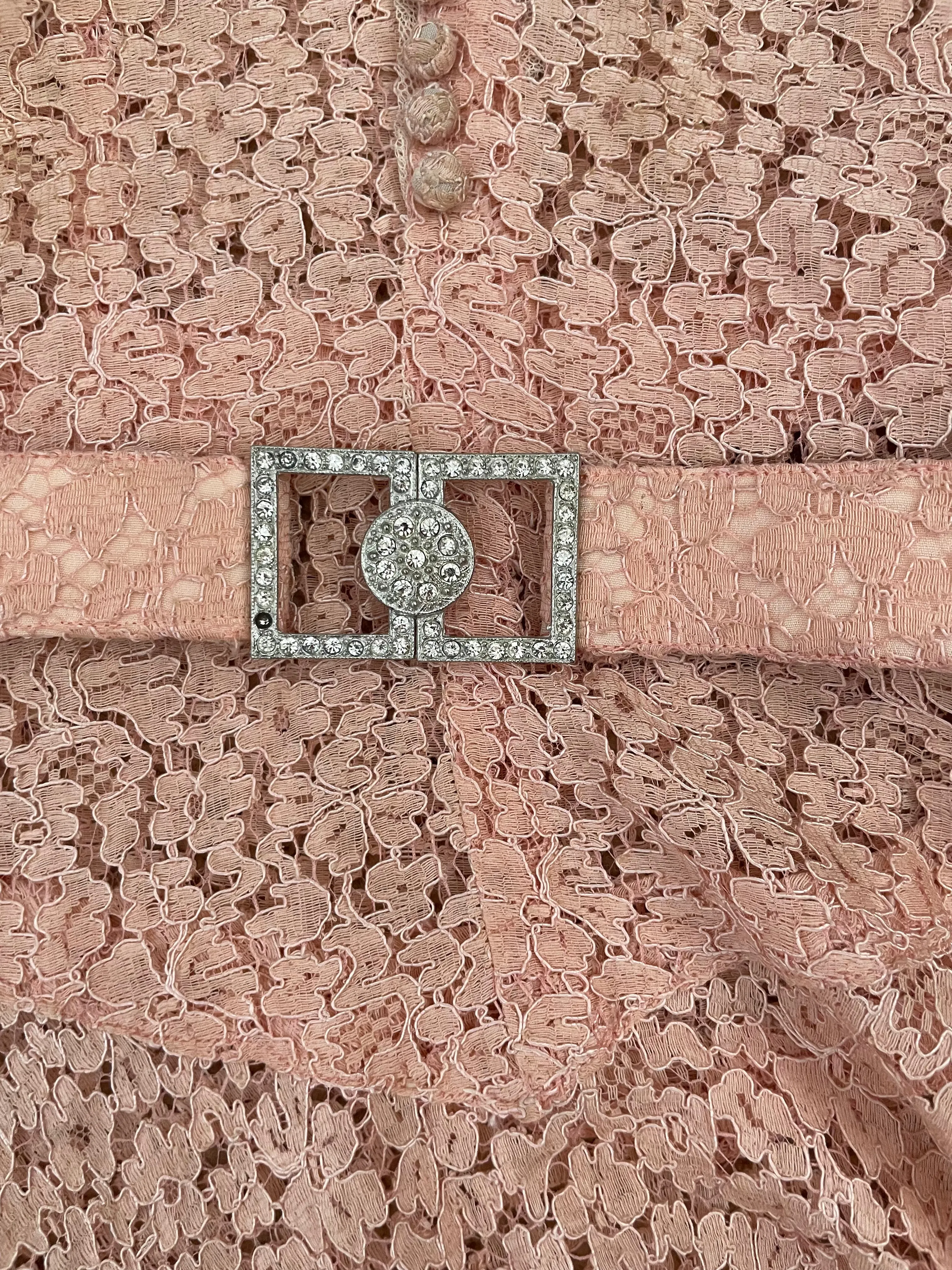 1930s Pale Pink Balloon Sleeve Dress