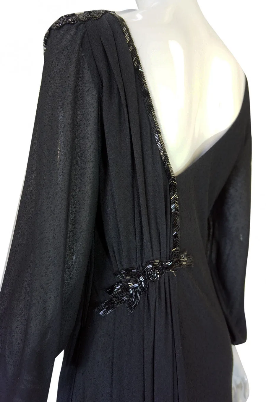 1970s Sant' Angelo Low Back Bead Gown