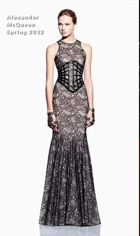 Alexander McQueen 2012 Black Lace Gown