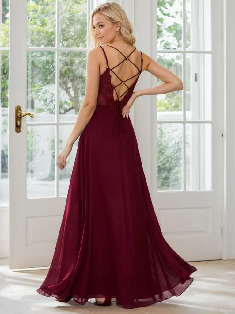 Aminata plus size bridesmaid or ball gown with lace up back