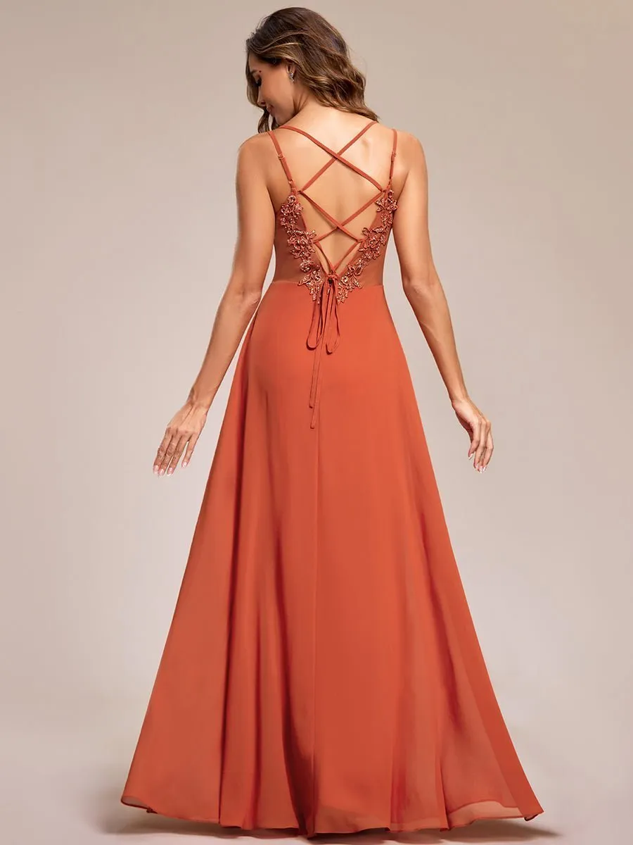 Aminata plus size bridesmaid or ball gown with lace up back