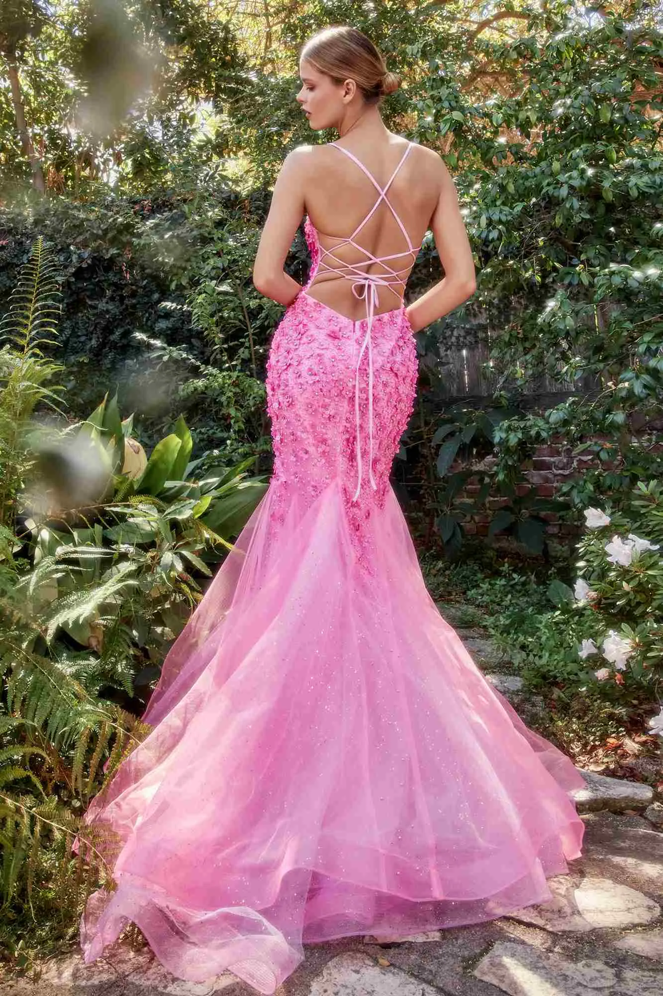 Andrea & Leo A1201 Floor Length Chromatic 3D Florals Mermaid Gown