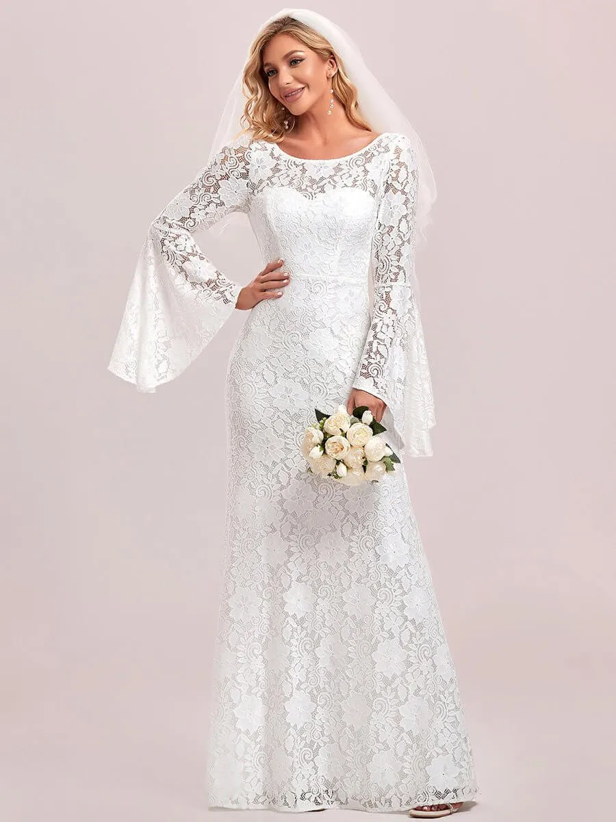 Andrea full lace long sleeve wedding dress in ivory Express NZ wide