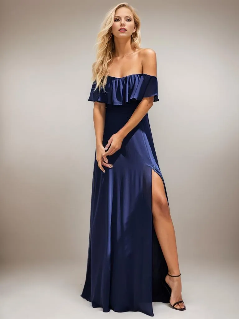 Angelina off shoulder bridesmaid dress with split
