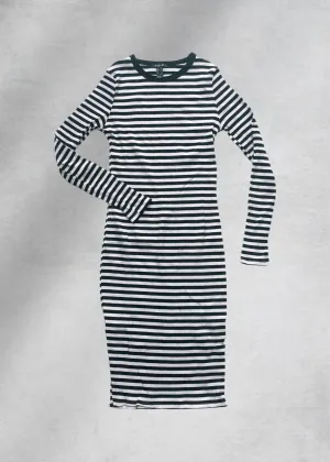 Anna Bodycon Midi Dress - Black/White