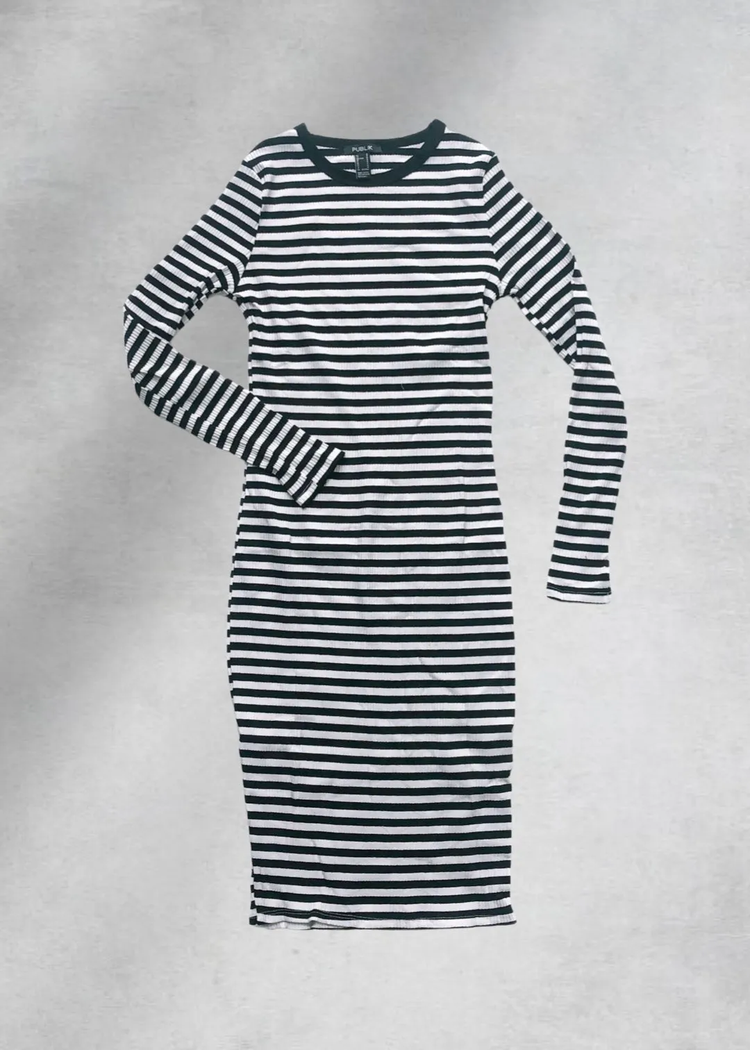 Anna Bodycon Midi Dress - Black/White