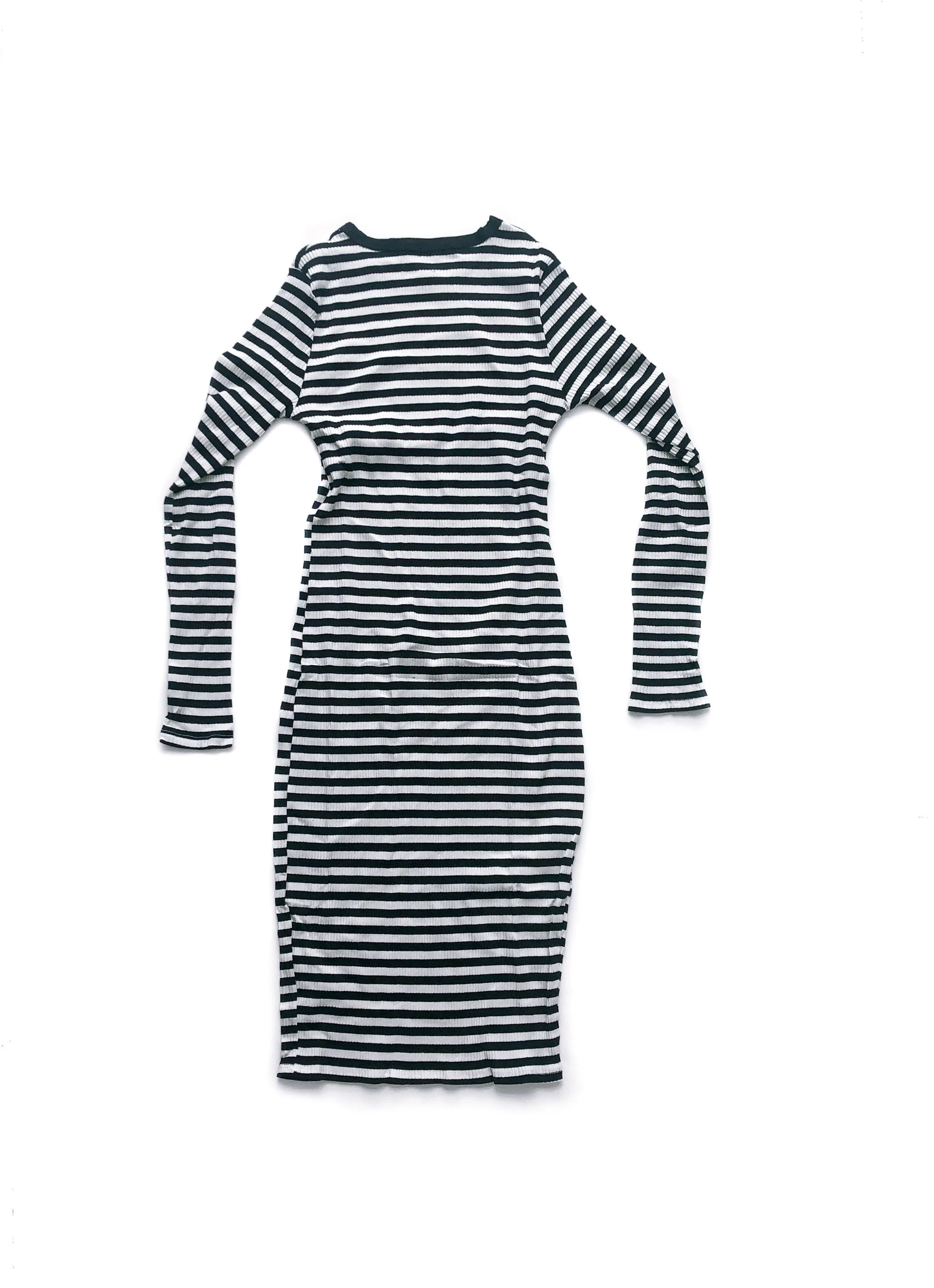 Anna Bodycon Midi Dress - Black/White