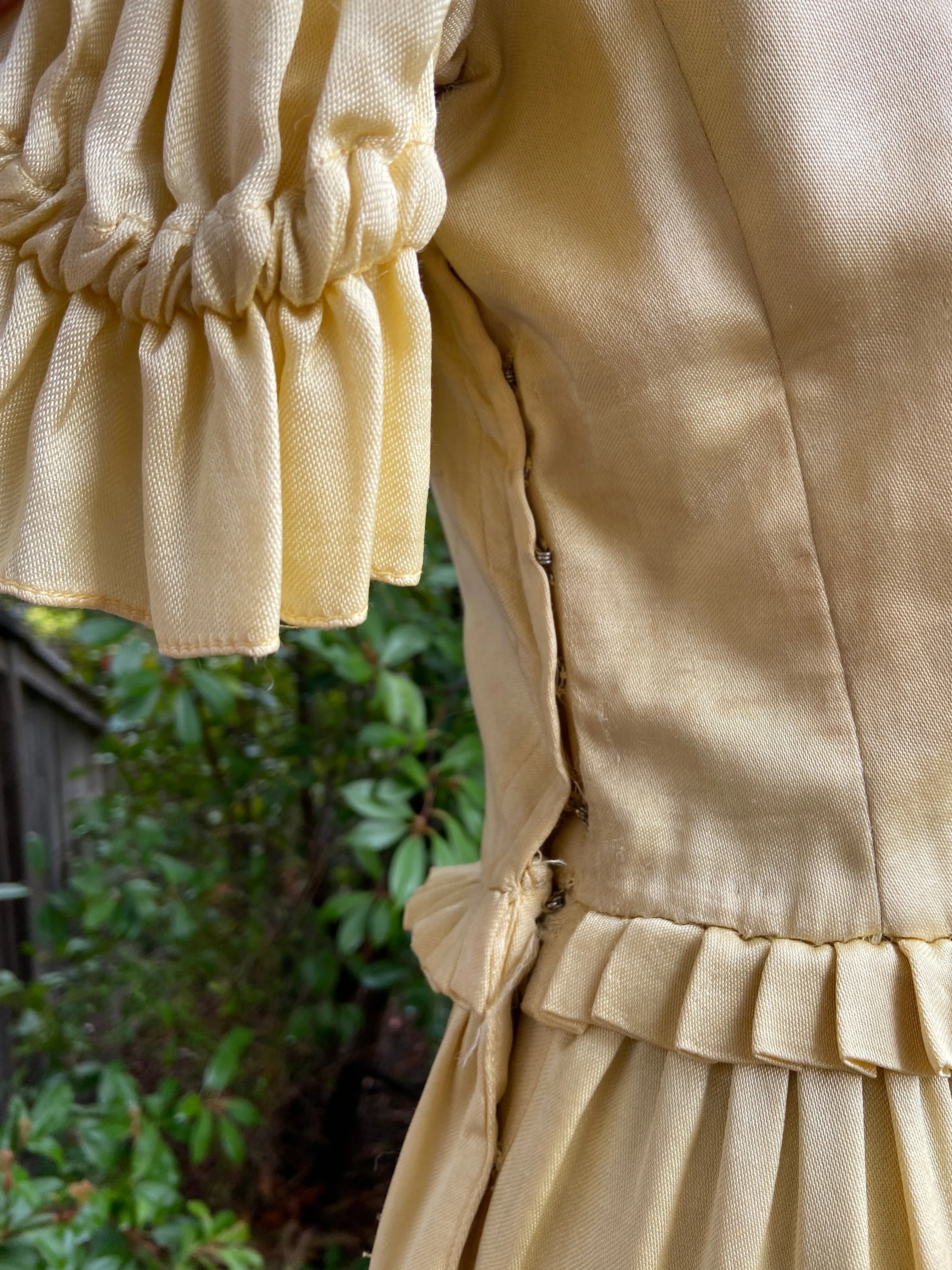 Antique Late Edwardian Golden Messaline Satin Gown