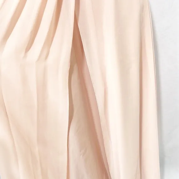 AZAZIE Blush Pink Peach Floor Length Chiffon Cowl Front Gown size A4 or 4