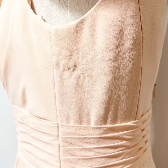 AZAZIE Blush Pink Peach Floor Length Chiffon Cowl Front Gown size A4 or 4