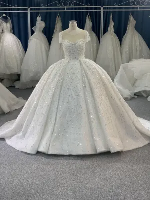 B219# Customized Square Lace Wedding Dresses Princess Ball Gown