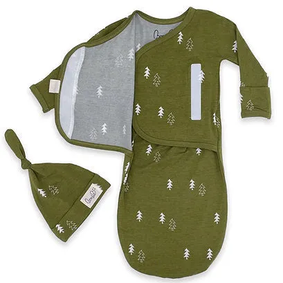Baby Bag Gown Set - Pine