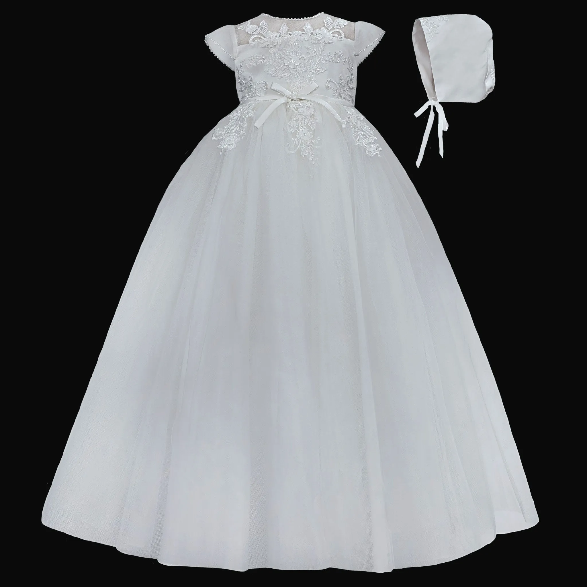 Baby Girl Christening Gown & Bonnet - Sarah Louise - 001162