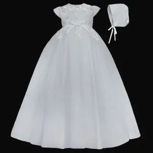 Baby Girl Christening Gown & Bonnet - Sarah Louise - 001162