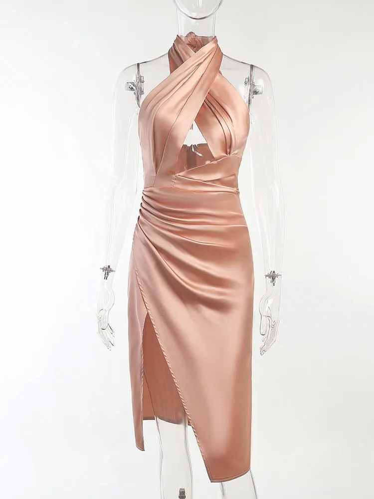 Backless Slit Dress