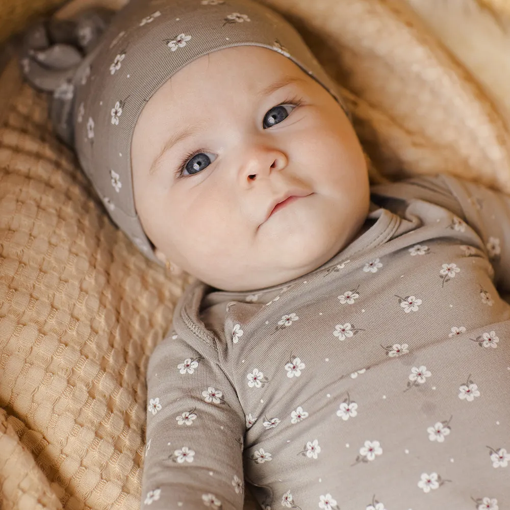 Bamboo Baby Gown   Hat Set | Blue Ditsy