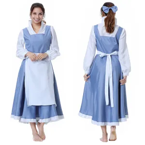 Beauty and Beast  the Maid Gown Apron Dress Outfit Cosplay Costume