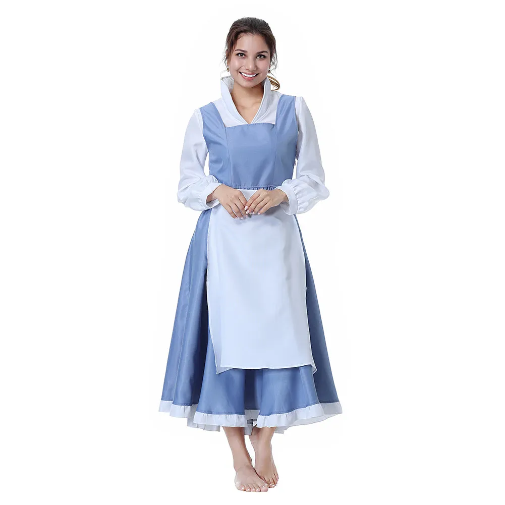 Beauty and Beast  the Maid Gown Apron Dress Outfit Cosplay Costume