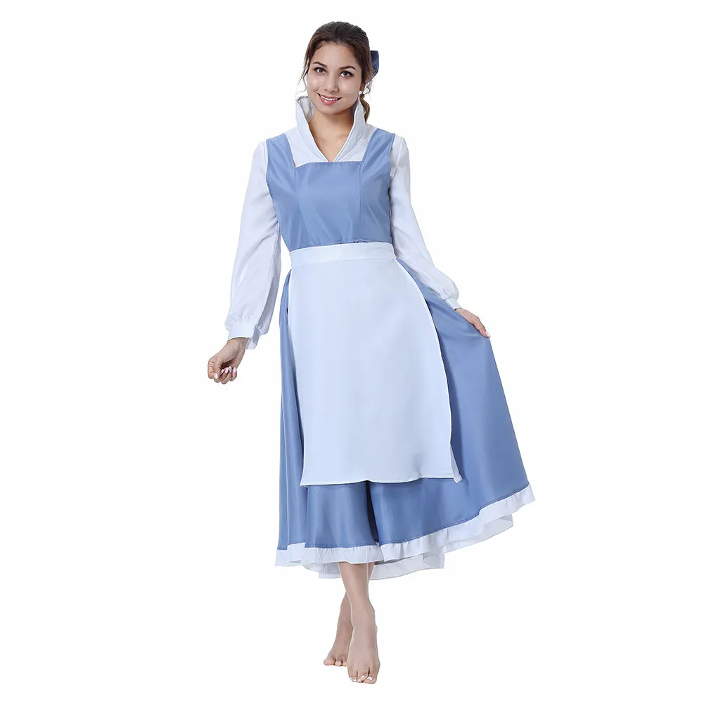 Beauty and Beast  the Maid Gown Apron Dress Outfit Cosplay Costume