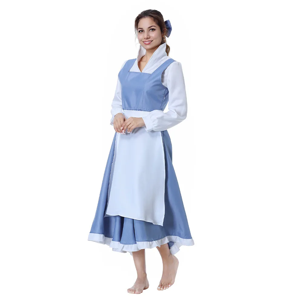 Beauty and Beast  the Maid Gown Apron Dress Outfit Cosplay Costume