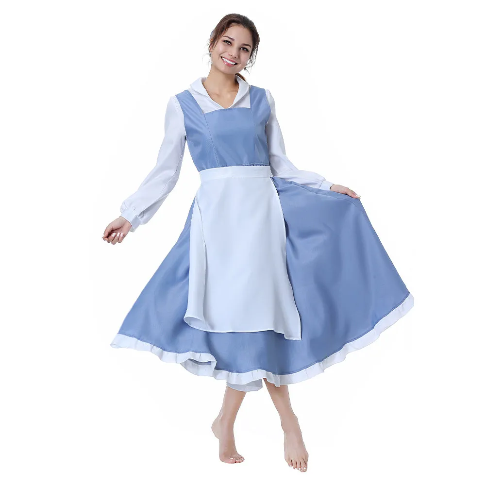 Beauty and Beast  the Maid Gown Apron Dress Outfit Cosplay Costume