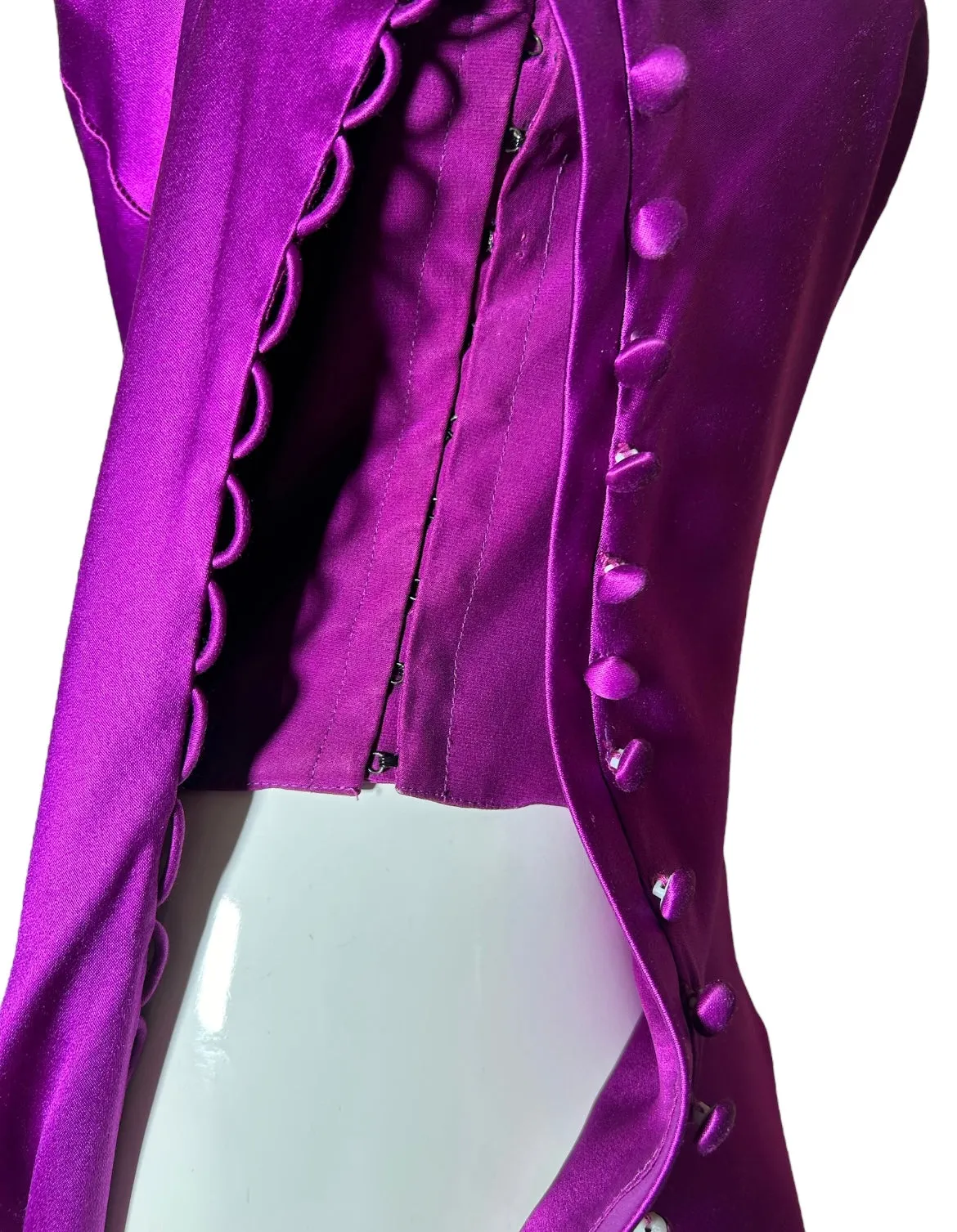 Bellville Sassoon Jewel Tone Purple Partial-Bias Cut Silk Gown