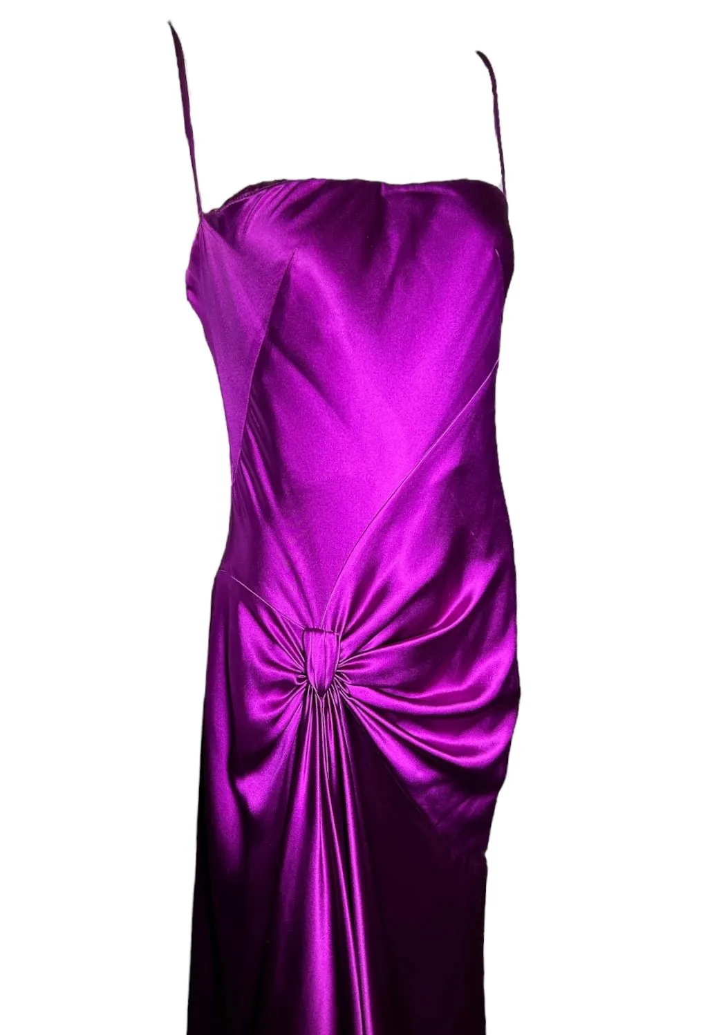 Bellville Sassoon Jewel Tone Purple Partial-Bias Cut Silk Gown