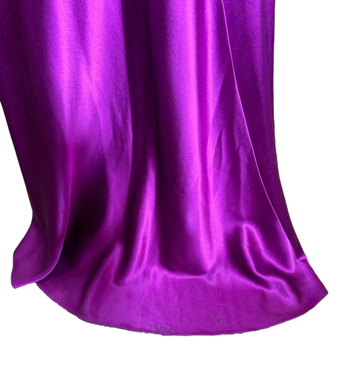 Bellville Sassoon Jewel Tone Purple Partial-Bias Cut Silk Gown