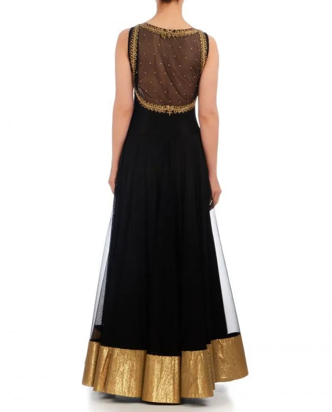 Black color anarkali Indo-Western gown