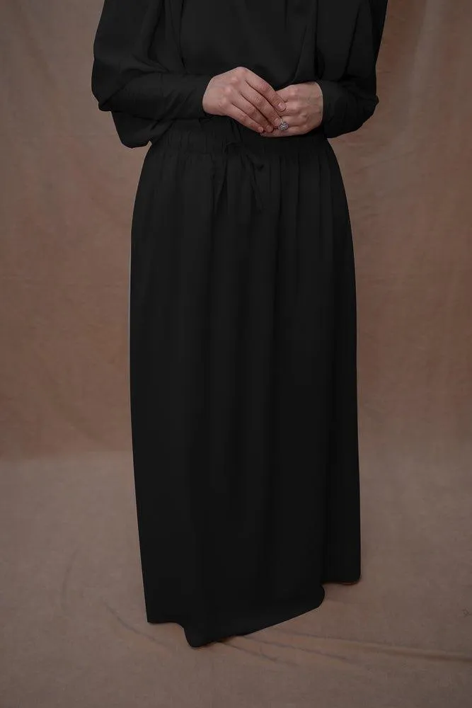 Black Moira prayer Umrah gown with niqab feature