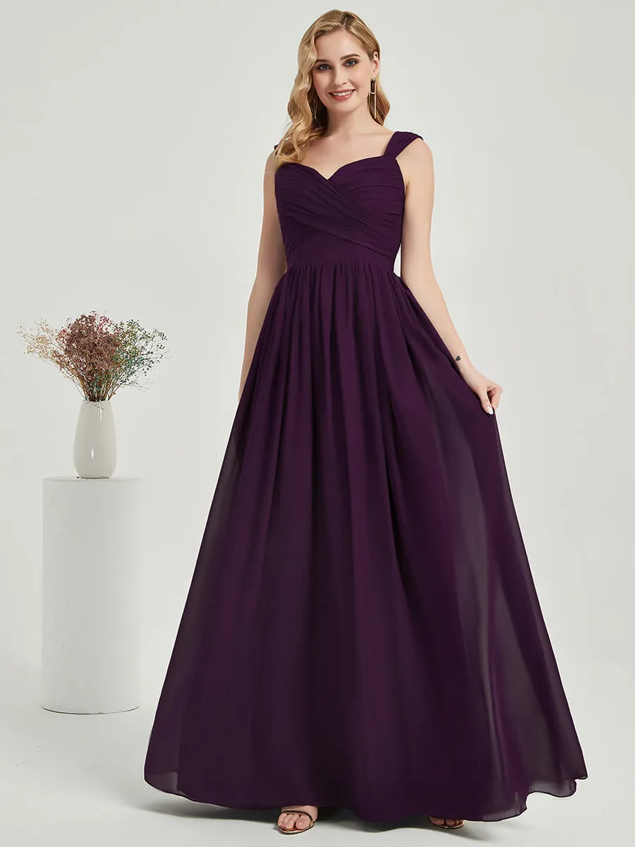 Burnt Orange Sweetheart Backless Chiffon Floor Length Bridesmaid Dress