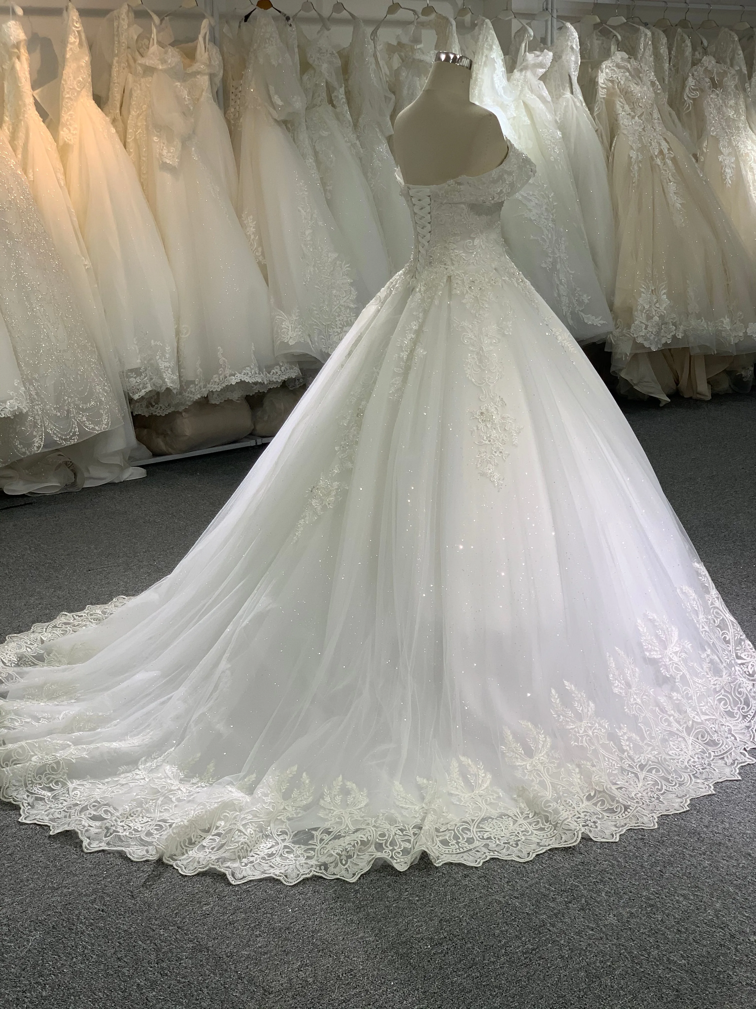 BYG elegance lace off the shoulder wedding dress