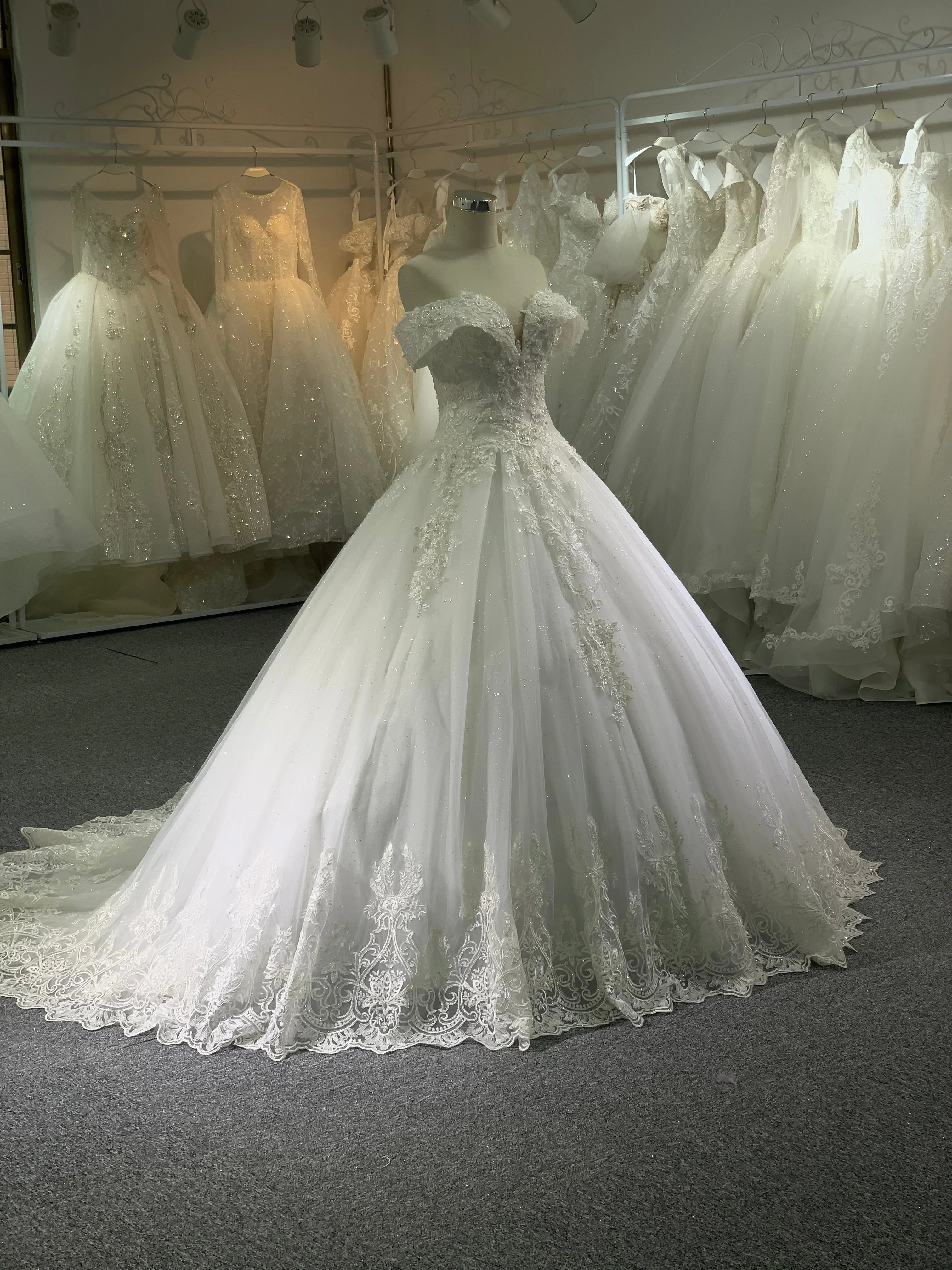 BYG elegance lace off the shoulder wedding dress
