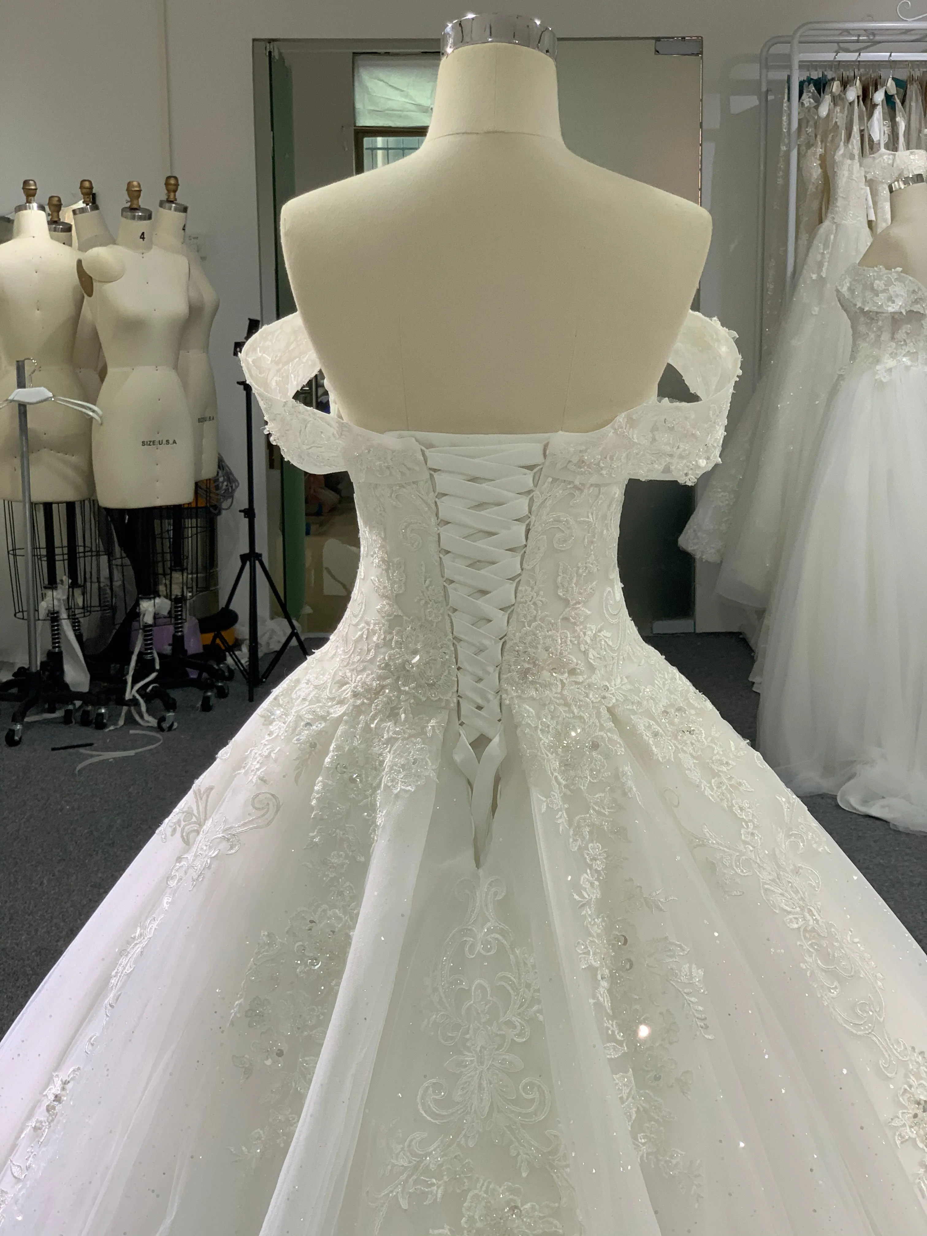 BYG elegance lace off the shoulder wedding dress
