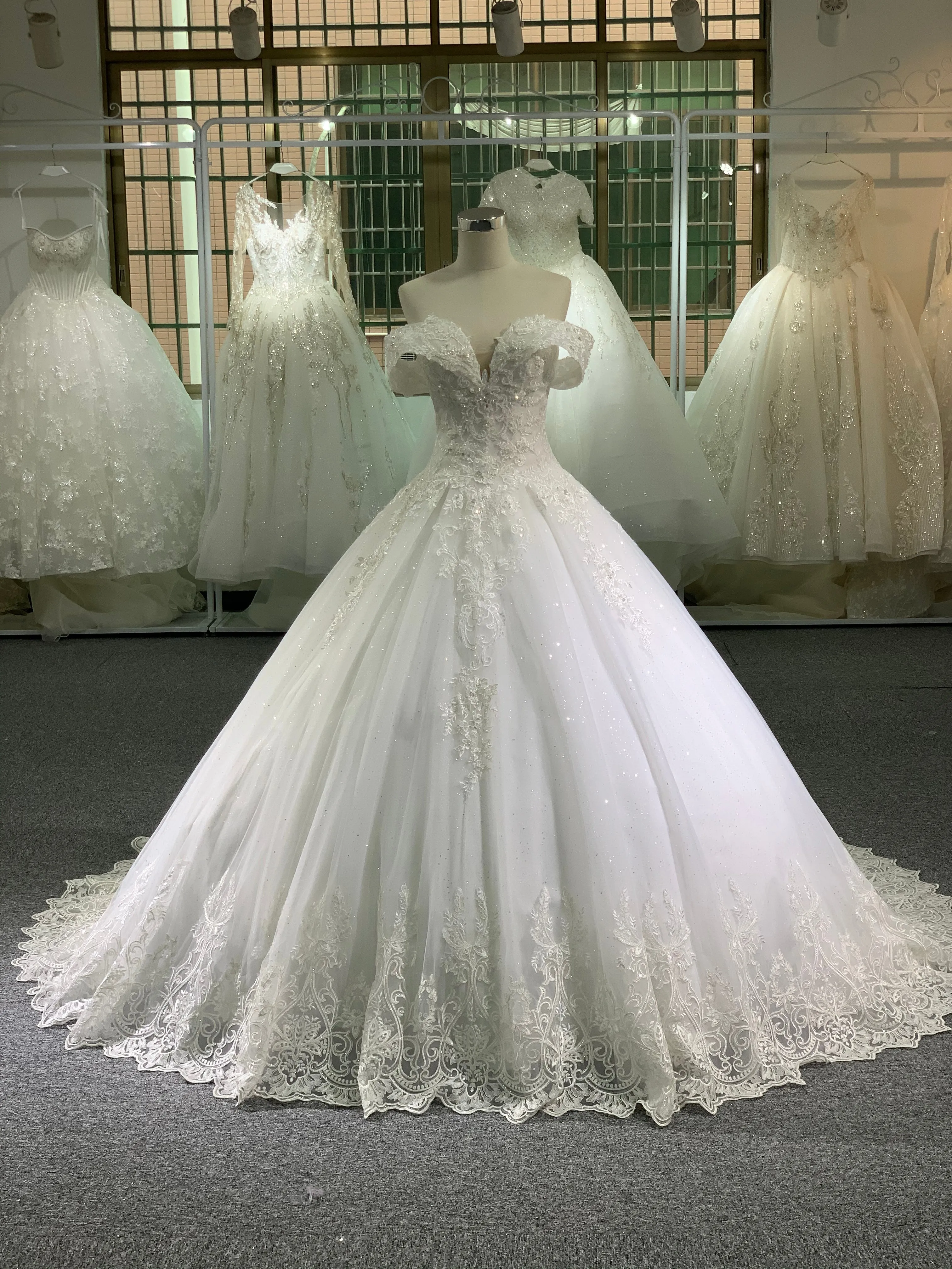 BYG elegance lace off the shoulder wedding dress