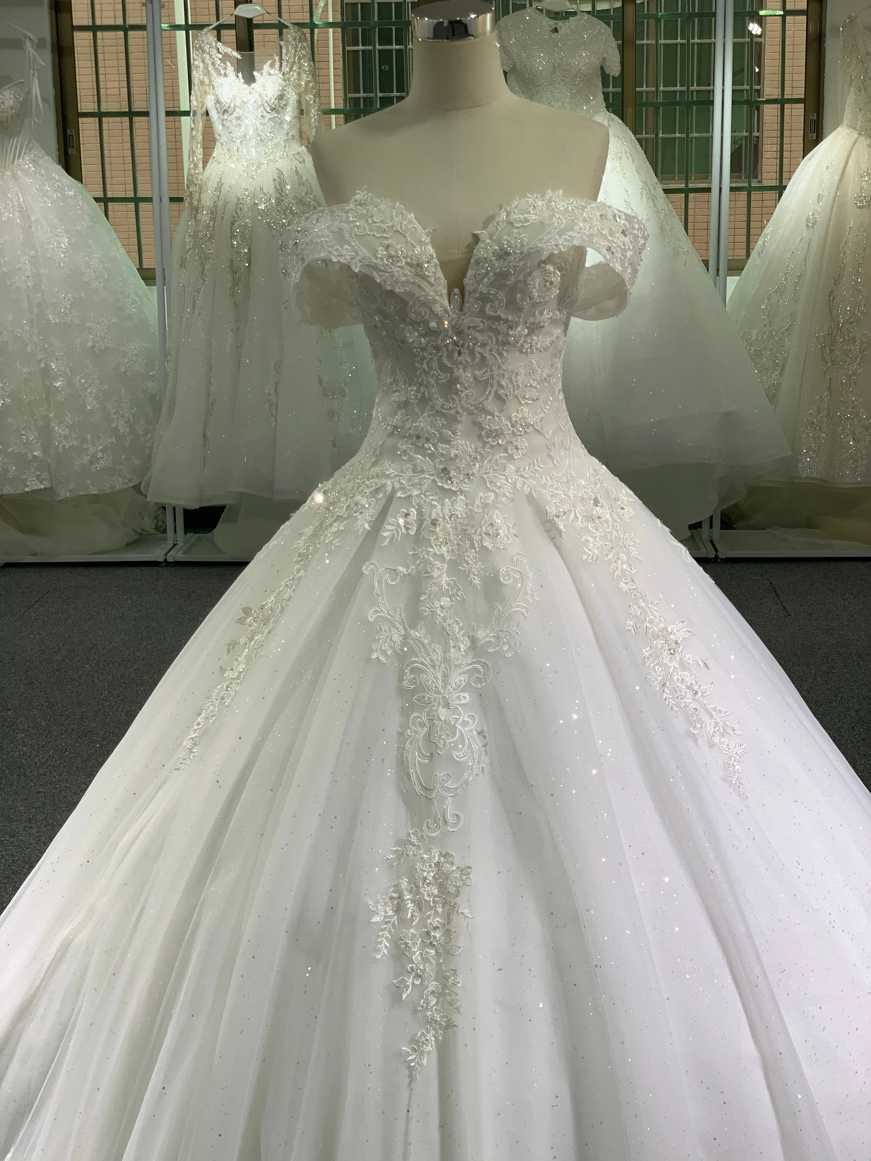 BYG elegance lace off the shoulder wedding dress