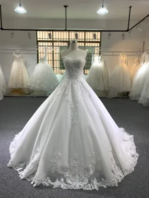 BYG elegance strapless lace wedding dress