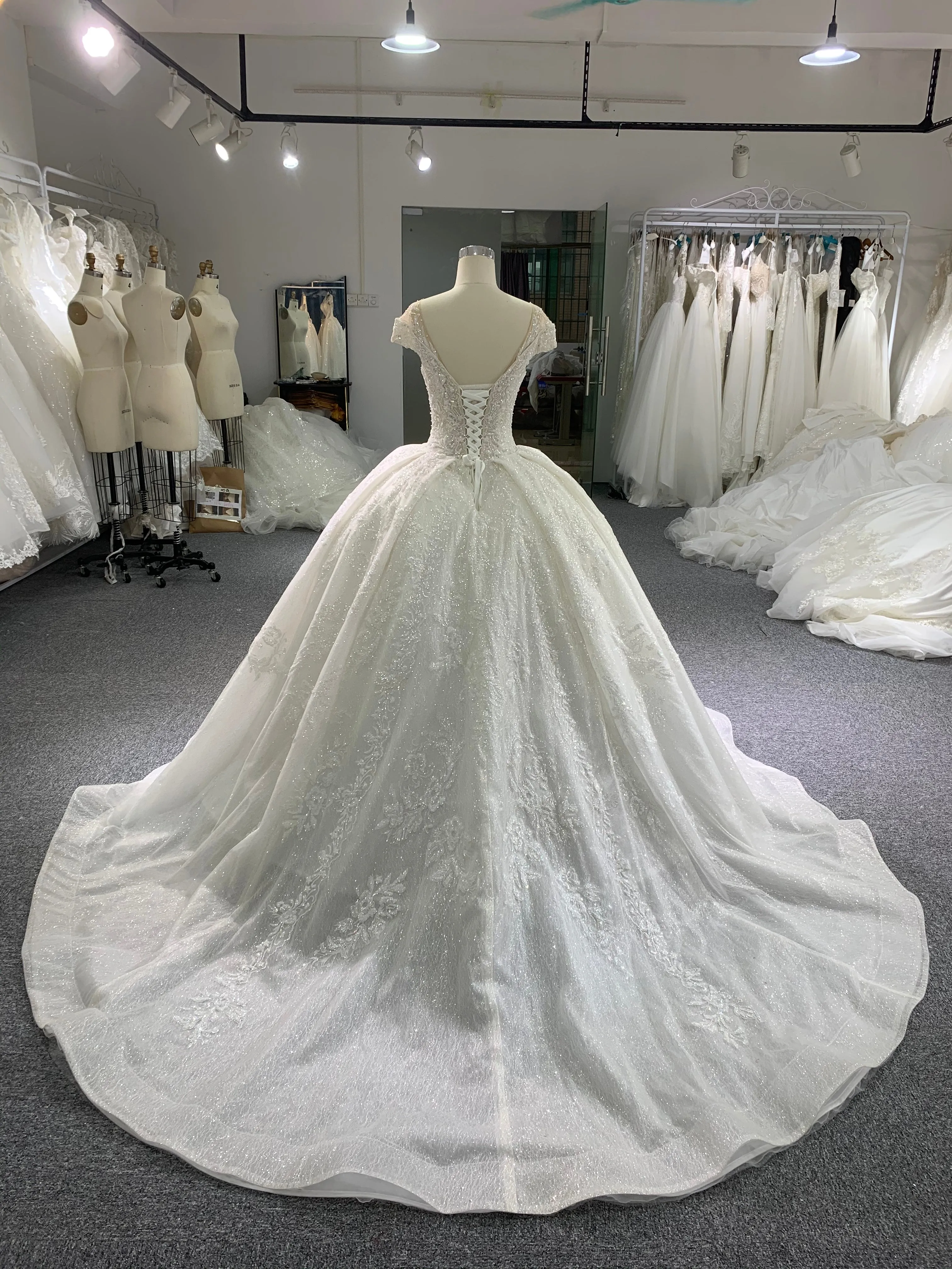 BYG high quality sequin wedding gown