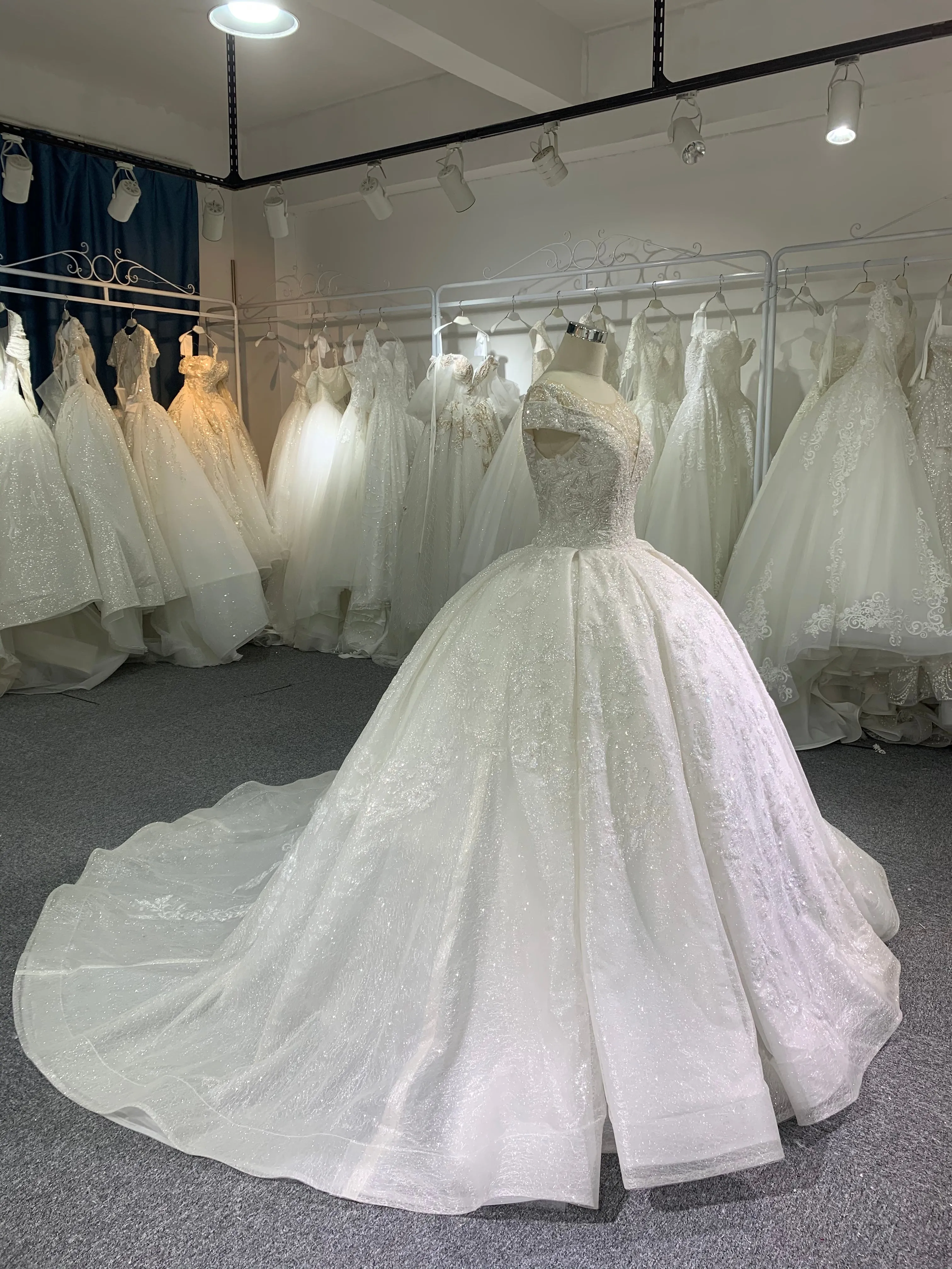 BYG high quality sequin wedding gown