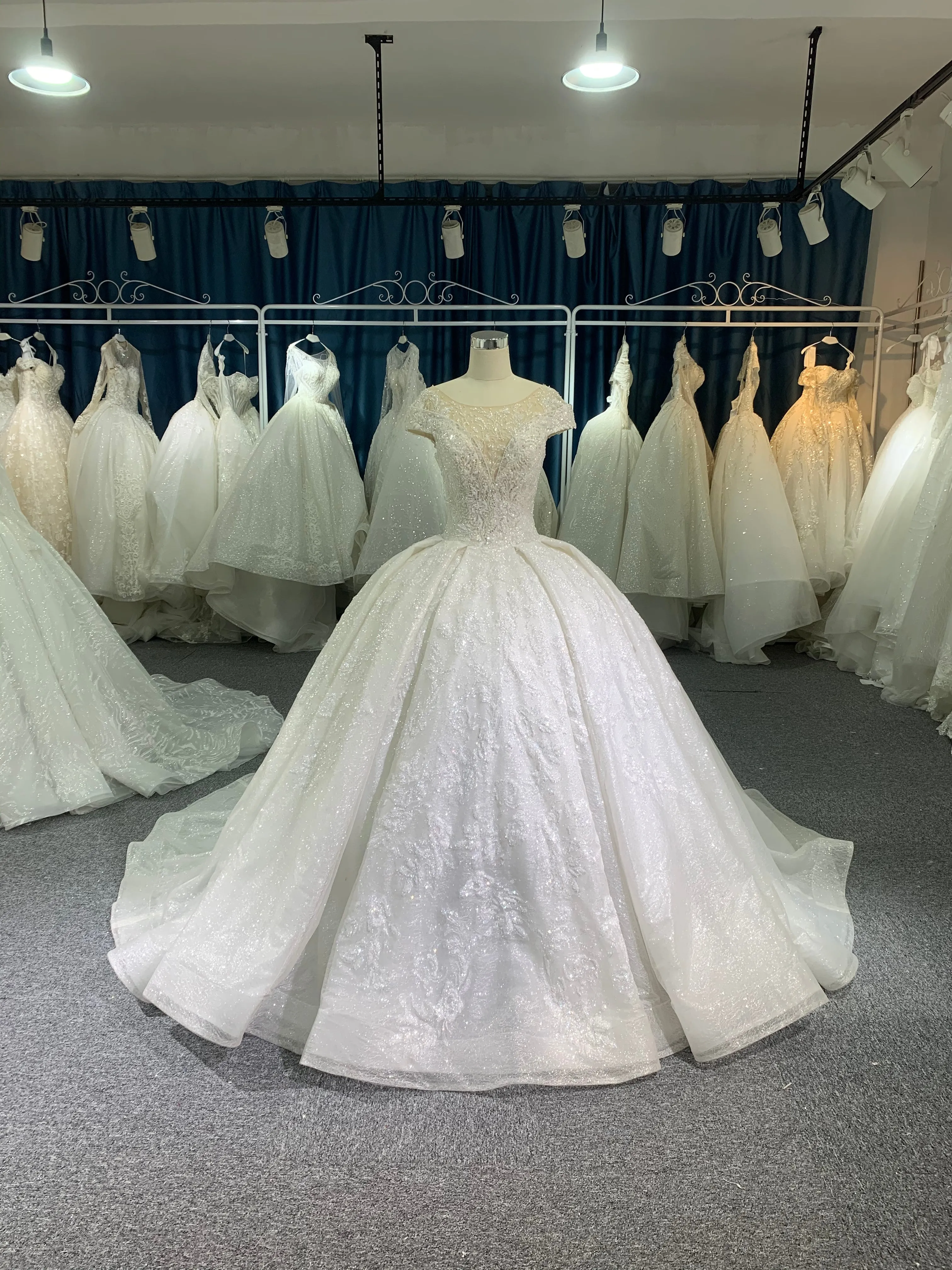 BYG high quality sequin wedding gown
