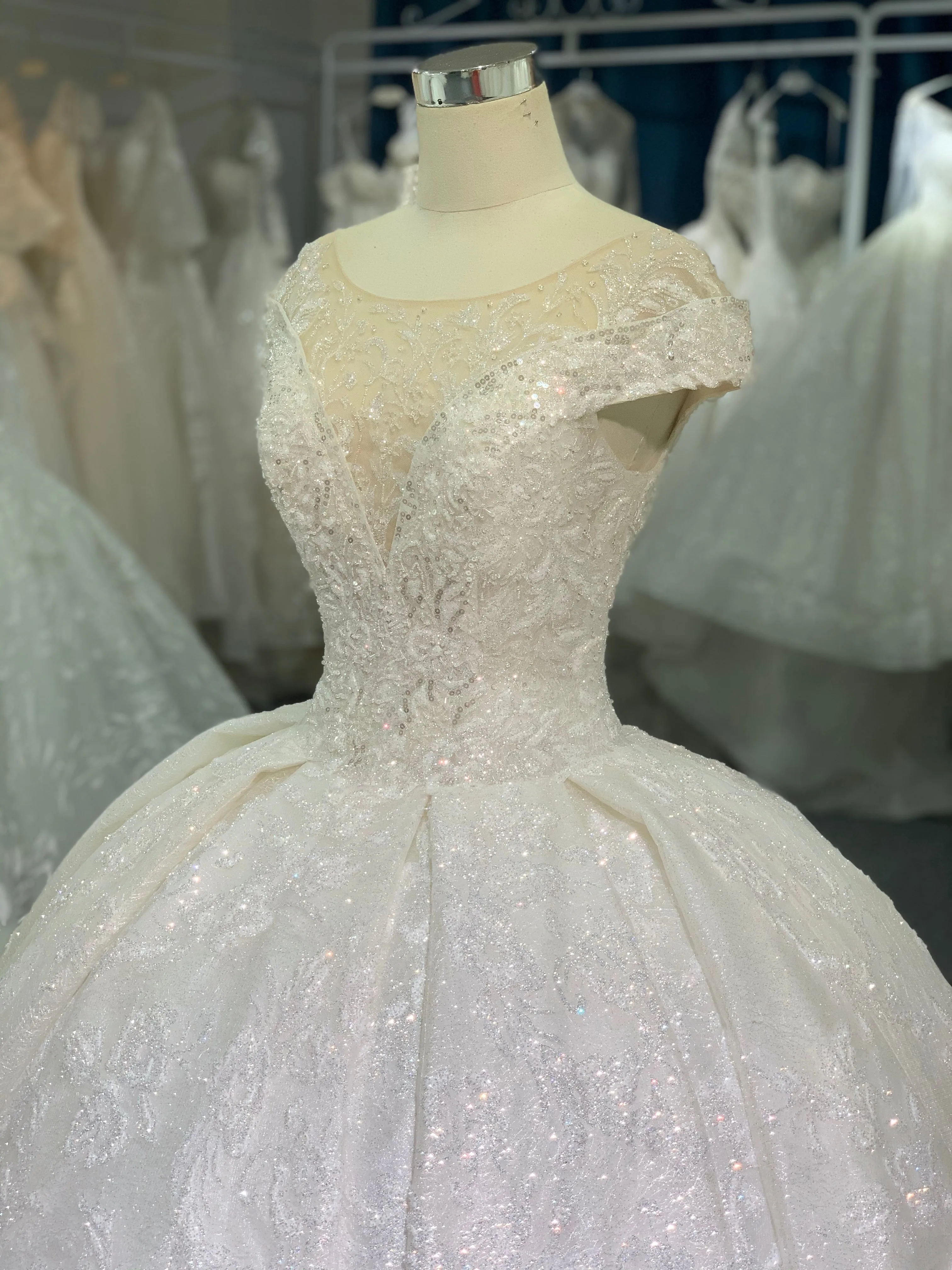 BYG high quality sequin wedding gown