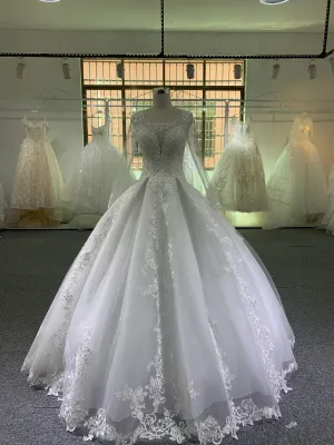 BYG long sleeves sweatheart wedding gown