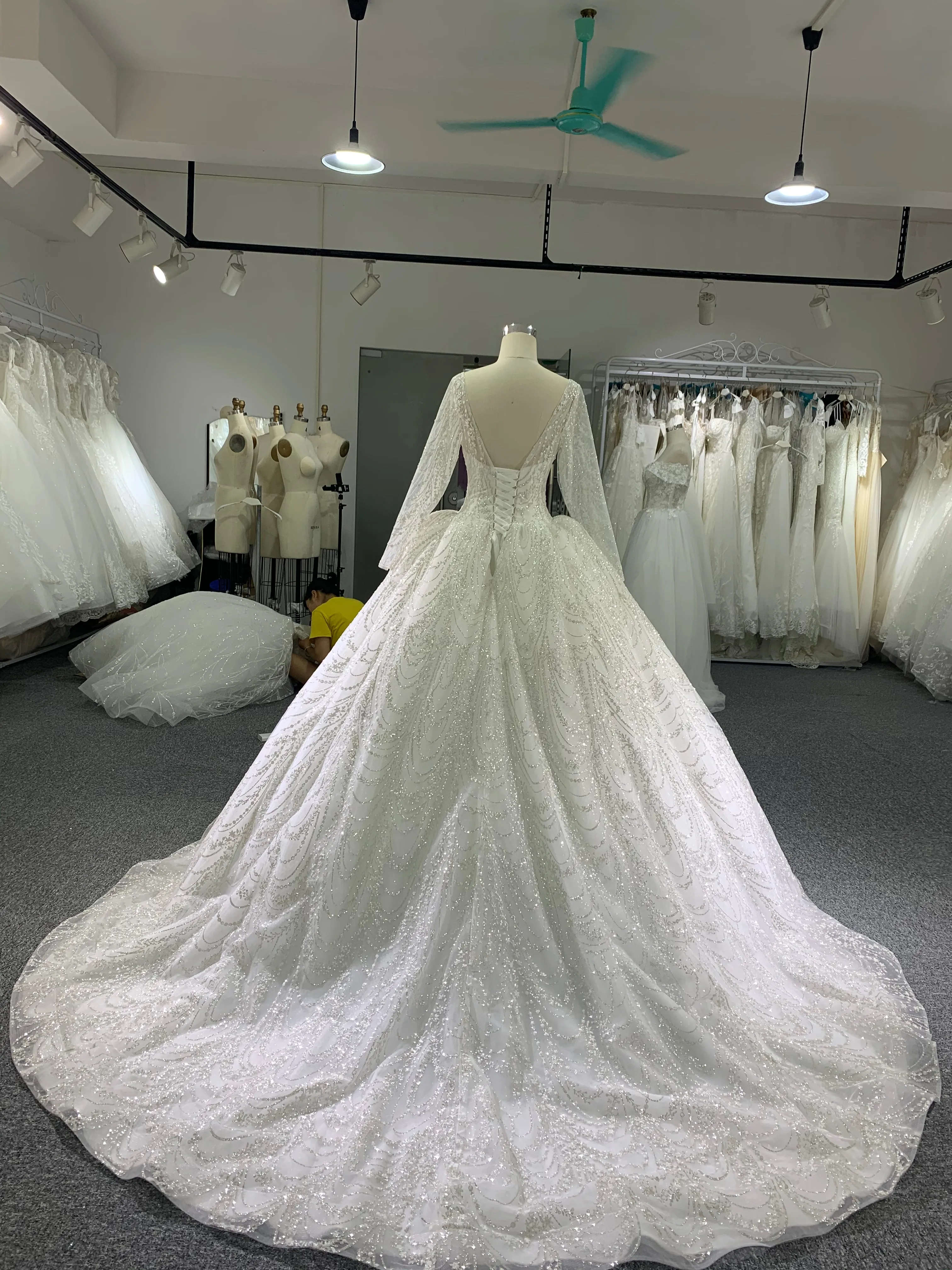 BYG new style scoop neckline wedding dress