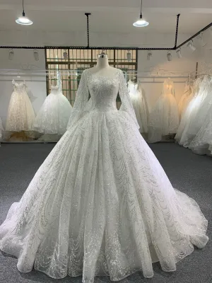 BYG new style scoop neckline wedding dress