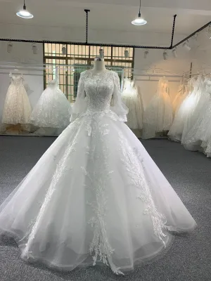 BYG sweet lantern sleeves wedding drees